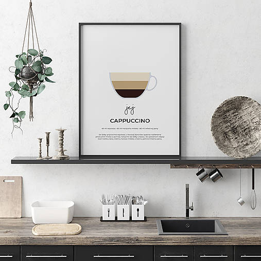 Grafika - KÁVA NA ŽELANIE, minimalistický print biely - 12323904_