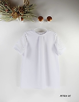 Detské oblečenie - Biele šaty s MADEIROU, krátky rukáv - 12325267_