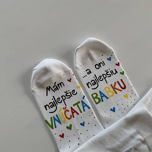 Maľované ponožky pre najlepšiu BABKU/najlepšieho DEDKA, ktorá má najlepšie vnúčatká (3)