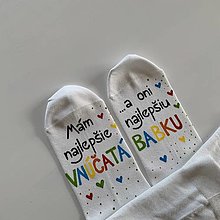 Ponožky, pančuchy, obuv - Maľované ponožky pre najlepšiu BABKU/najlepšieho DEDKA, ktorá má najlepšie vnúčatká (3) - 12324039_