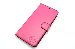 Na mobil - Kožené knižkové puzdro na iPhone , Samsung Galaxy, Huawei  a iné - ružové - 12328405_