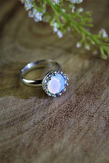 Prstene - "opál" prsteň - v striebre (ródiované striebro) - 12327888_