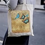 Nákupné tašky - Taška 100% bavlnené plátno / Motýle No.1 - 12326339_
