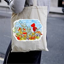 Nákupné tašky - Taška 100% bavlnené plátno / Lúčne kvety No.1 - 12326255_
