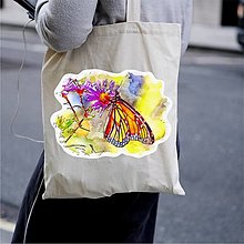 Nákupné tašky - Taška 100% bavlnené plátno / Motýľ No.1 - 12326270_