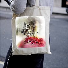 Nákupné tašky - Taška 100% bavlnené plátno / Motýľ No.2 - 12326302_