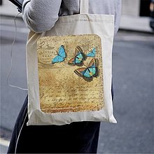 Nákupné tašky - Taška 100% bavlnené plátno / Motýle No.1 - 12326339_