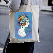 Nákupné tašky - Taška 100% bavlnené plátno / Retro žena No.1 - 12326372_