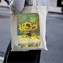 Nákupné tašky - Taška 100% bavlnené plátno / Slnečnice No.1 - 12326457_