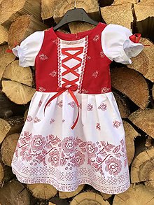 Detské oblečenie - Detské folklórne šaty Johanka s bielou sukničkou - 12328868_