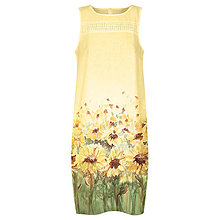 Šaty - Malované lněné šaty Slunečnice - 12327842_