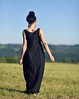 Šaty - Lněné maxi šaty Noir - 12327976_