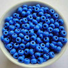 Korálky - Rokajl 6/0 PRECIOSA 4mm-10g (modrá jeans) - 12330560_