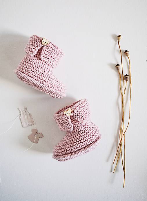 Detské topánky - Papučky pre bábätko - dievčatko (Ružová - dĺžka: 10 cm) - 12332730_