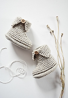 Detské topánky - Papučky pre bábätko - natur (Kamenná - dĺžka: 10 cm) - 12332996_