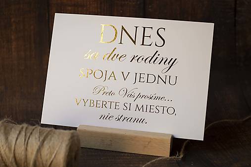 Papiernictvo - "Dnes sa dve rodiny spoja v jednu" -  Ozdobná kartička - 12332605_