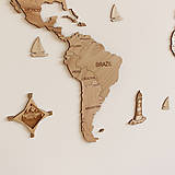 Dekorácie - Drevená Mapa Sveta (L - 150 cm x 90 cm) - 12332194_