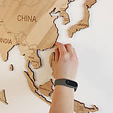 Dekorácie - Drevená Mapa Sveta (L - 150 cm x 90 cm) - 12332195_