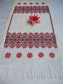 Úžitkový textil - Ručne vyšívaná dečka "Krížik" K1 obdĺžnik  97 x 41 cm - 12333520_