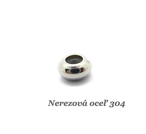 Korálky - Korálka stoper 6x3mm, prievlak 2mm /M4516/ - nerez.oceľ 304 - 12335498_