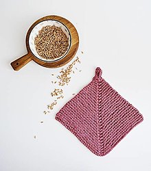 Úžitkový textil - Chňapka EXTRA hrubá - ružová/horčicová (Malinová) - 12335974_