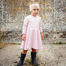 Detské oblečenie - Šaty light pink dlhý rukáv - 12337161_