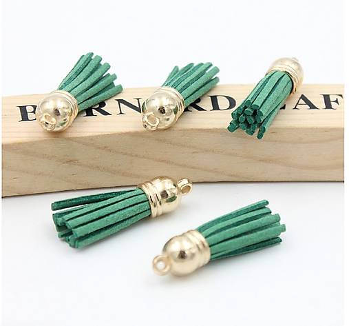 Komponenty - Strapec eko koža so zlatým kaplíkom 38 mm, 1 ks - 12335532_