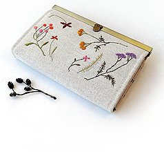 Peňaženky - Peňaženka s priehradkami Lúčne kvietky farebné - 12334186_