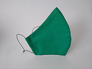 Rúška - Dizajnové rúško zelené tvarované dvojvrstvové - 12337610_