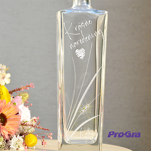 Nádoby - Carter Crystal - gravírovaná darčeková fľaša - 12339503_