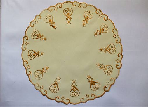 Úžitkový textil - Ručne vyšívaná dečka PS5 kruh  priemer 40 cm - 12337447_