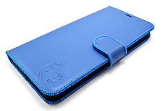 Na mobil - Kožené puzdro na Huawei, Samsung Galaxy, iPhone a iné - modré - 12341415_