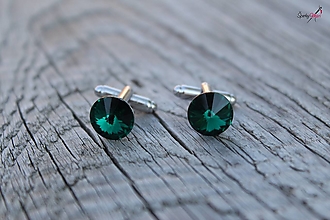 Pánske šperky - manžetové gombíky Emerald - 12344406_