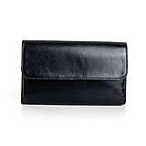 Peňaženky - Dámska kožená peňaženka s bohatou výbavou, čierna - 12344401_