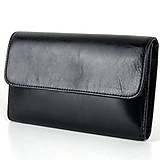 Peňaženky - Dámska kožená peňaženka s bohatou výbavou, čierna - 12344402_