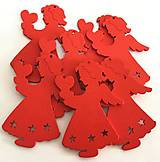 Polotovary - Výrez vianočný Anjelik 7,5 x 5 cm  (Červená) - 12347502_