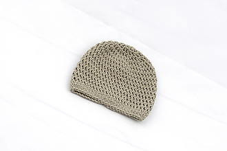 Detské čiapky - Béžová čiapka MERINO/BAVLNA - 12346005_