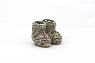 Detské topánky - Béžové papučky MERINO/BAVLNA - 12346193_