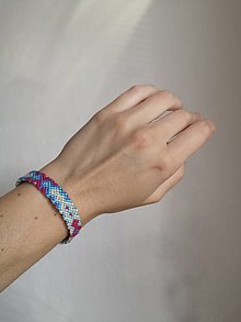 Náramky - Náramok priateľstva modroružový / friendship bracelet - 12345931_
