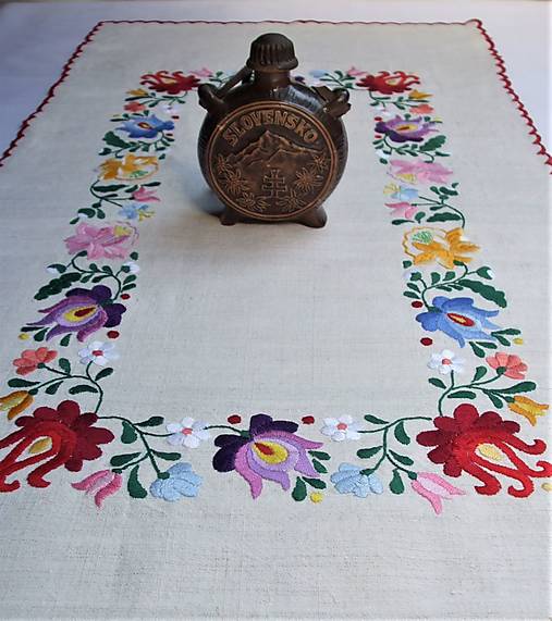Úžitkový textil - Ručne vyšívaná dečka PS14 obdĺžnik  100 x 50 cm  - 12348312_