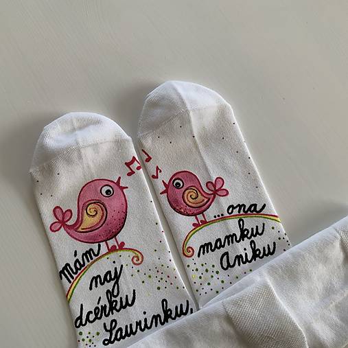 Maľované ponožky pre najlepšiu MAMU, ktorá má najlepšiu dcérku