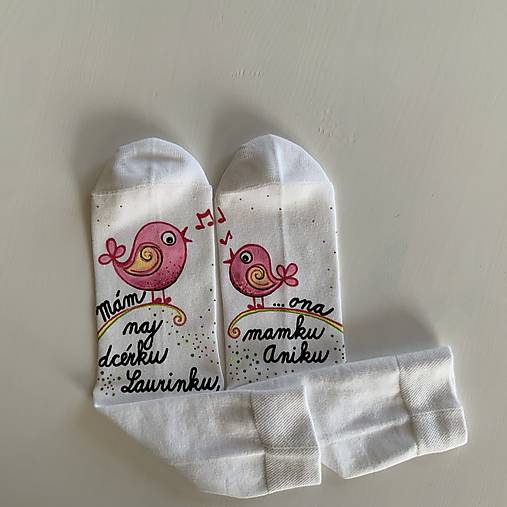 Maľované ponožky pre najlepšiu MAMU, ktorá má najlepšiu dcérku