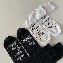 Ponožky, pančuchy, obuv - Svadobné maľované ponožky pre sestru, ktorá sa vydáva a jej manžela (Sada ponožiek) - 12344545_