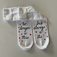 Ponožky, pančuchy, obuv - Svadobné maľované ponožky pre sestru, ktorá sa vydáva a jej manžela (Ponožky len pre sestru) - 12344555_