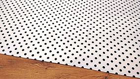Textil - Bavlnená látka -Bodky čierne na bielom 8 mm - cena za 10 centimetrov - 12349051_