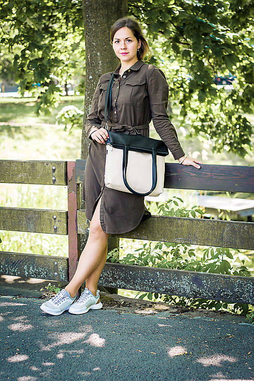 Kabelky - Alexa n.4 cream & black - 12349782_