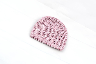 Detské čiapky - Ružová čiapka MERINO/BAVLNA (čistá) - 12350883_