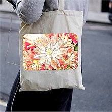 Nákupné tašky - Taška 100% bavlnené plátno / Kvet No.2 - 12349027_