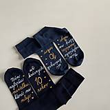 Maľované ponožky k 10. výročiu svadby (Tmavomodrá sada 2 párov - S nápisom: "Mám najlepšiu manželku, ktorá ma miluje/...už krásnych 10 rokov" a naopak)
