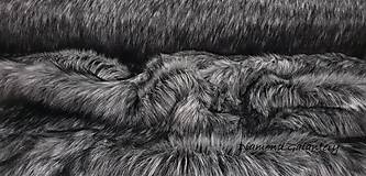 Textil - Kožušina umelá - Šedo sivý melír - cena za 10 cm - 12352920_